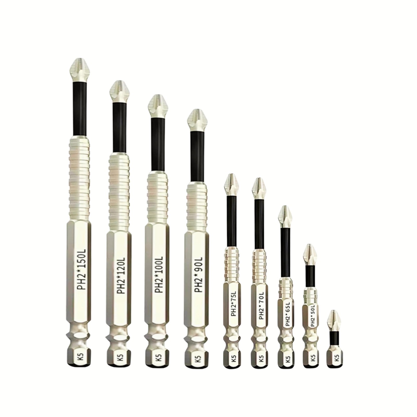 9 PC Anti-Slip Magnetic Screwdriver Drill Bit Set | K5 Alloy Steel Impact Drills gallery