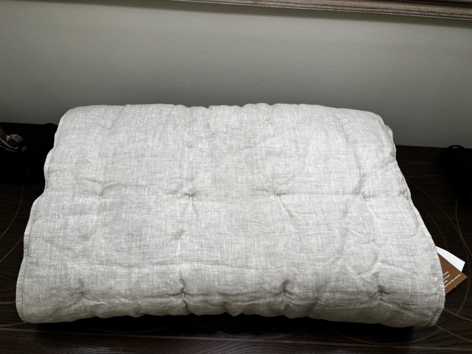 West Elm Reversible Quilted Sofa Overlay ~ Natural Striped ~ 84”w x 23”d gallery