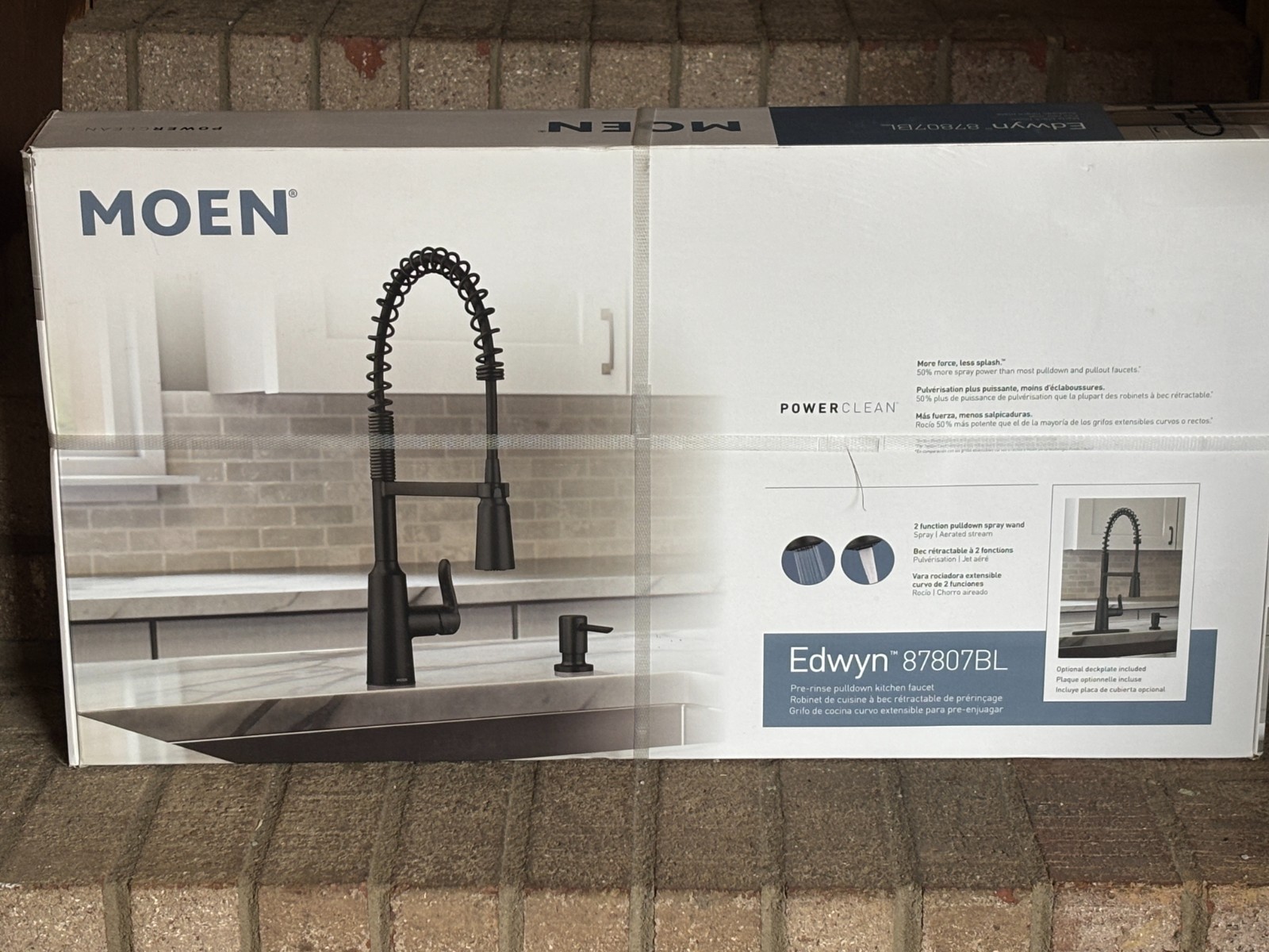 MOEN Edwyn 87807BL Single Handle Deck-mount Pull-down Kitchen Faucet in Matte gallery