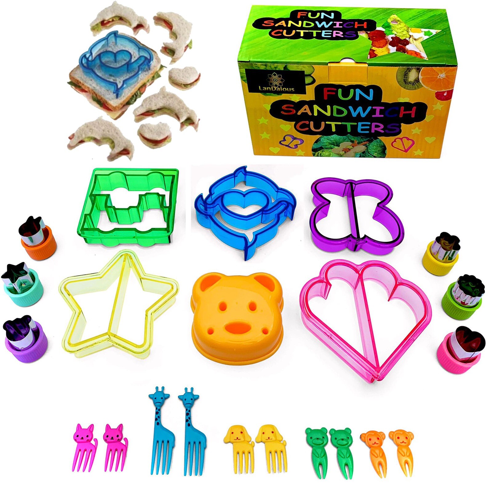 Sandwich Bread Cutters Set for Bento Lunch Box Mold Supplies Vegetable Fruit gallery
