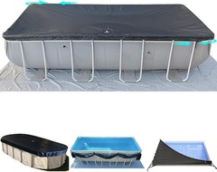 12x24Ft Rectangular Pool Cover with Side Storage for Oval and Rectangular Above