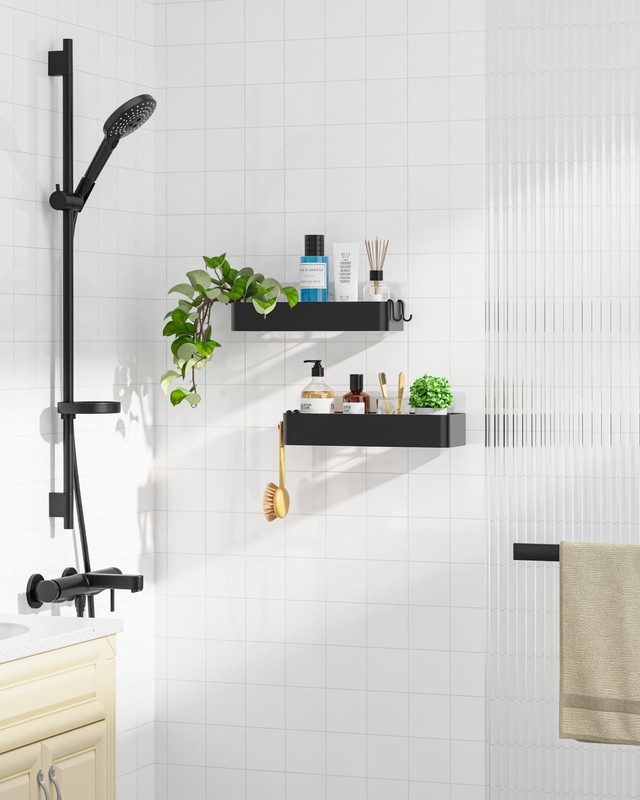 Shower Caddy - 2 Pack Adhesive Shower Organizer, Rustproof Metal Shelves, No-... gallery