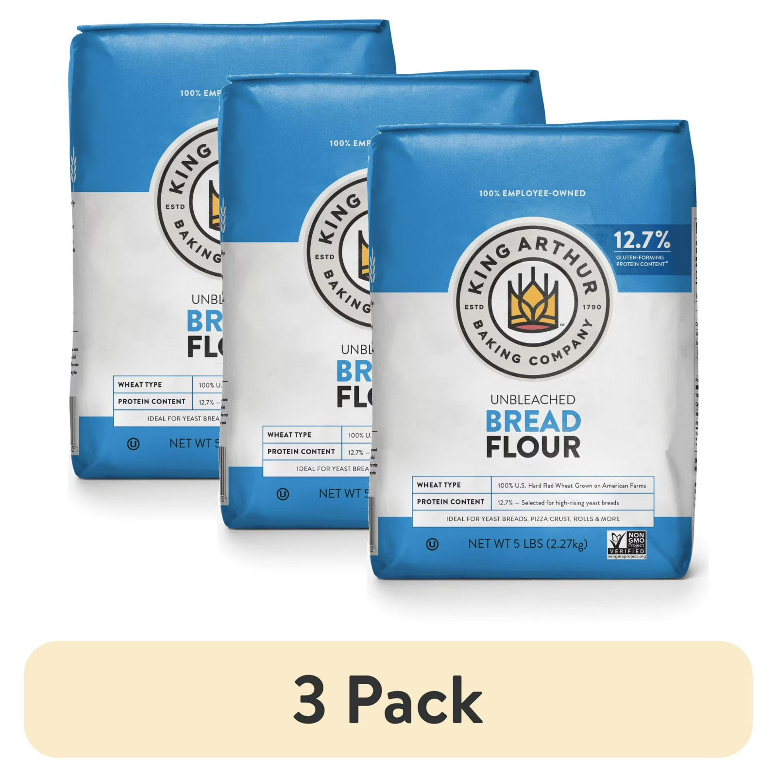 King Arthur Flour Unbleached Bread Flour 5 lb. Bag (3 PACK) FREE SHIPPING gallery