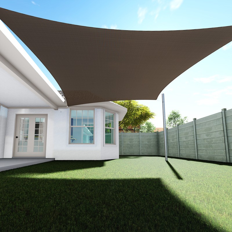 Outdoor Sun Shade Sail Rectangle Brown Canopy Cover UV Blcok Garden Patio Pool gallery