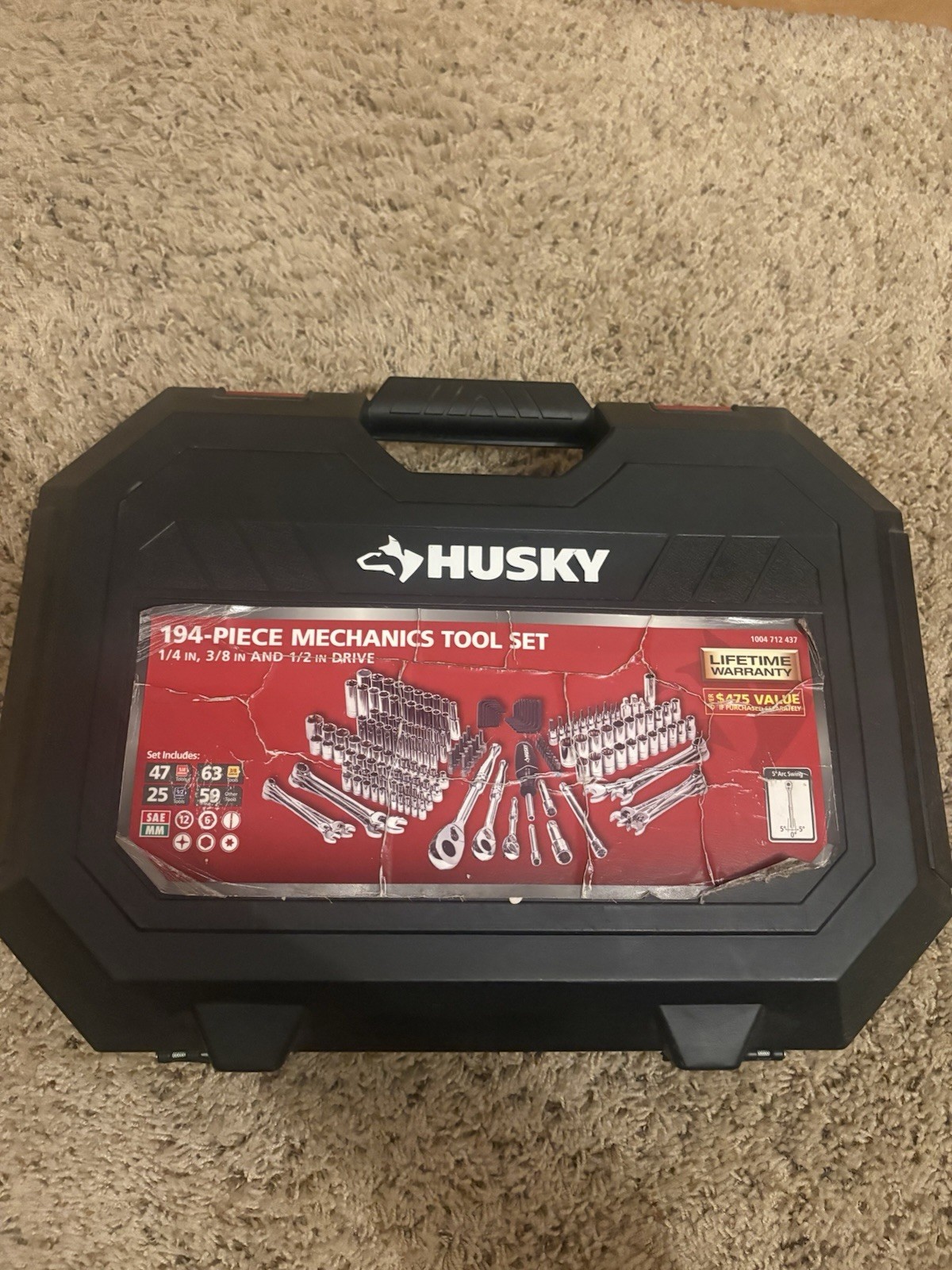 Husky 194 Piece Mechanics Tool Set SAE & Metric H194MTS 1/4", 3/8" & 1/2" Drive gallery