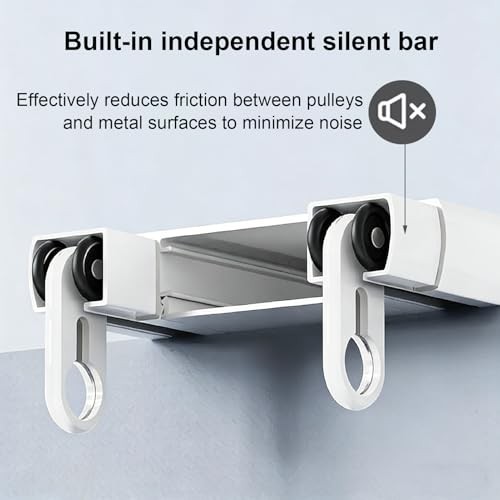 Double Track Curtain Rail Ceiling Mounted, Silent Heavy Duty 1m/3.3ft White gallery