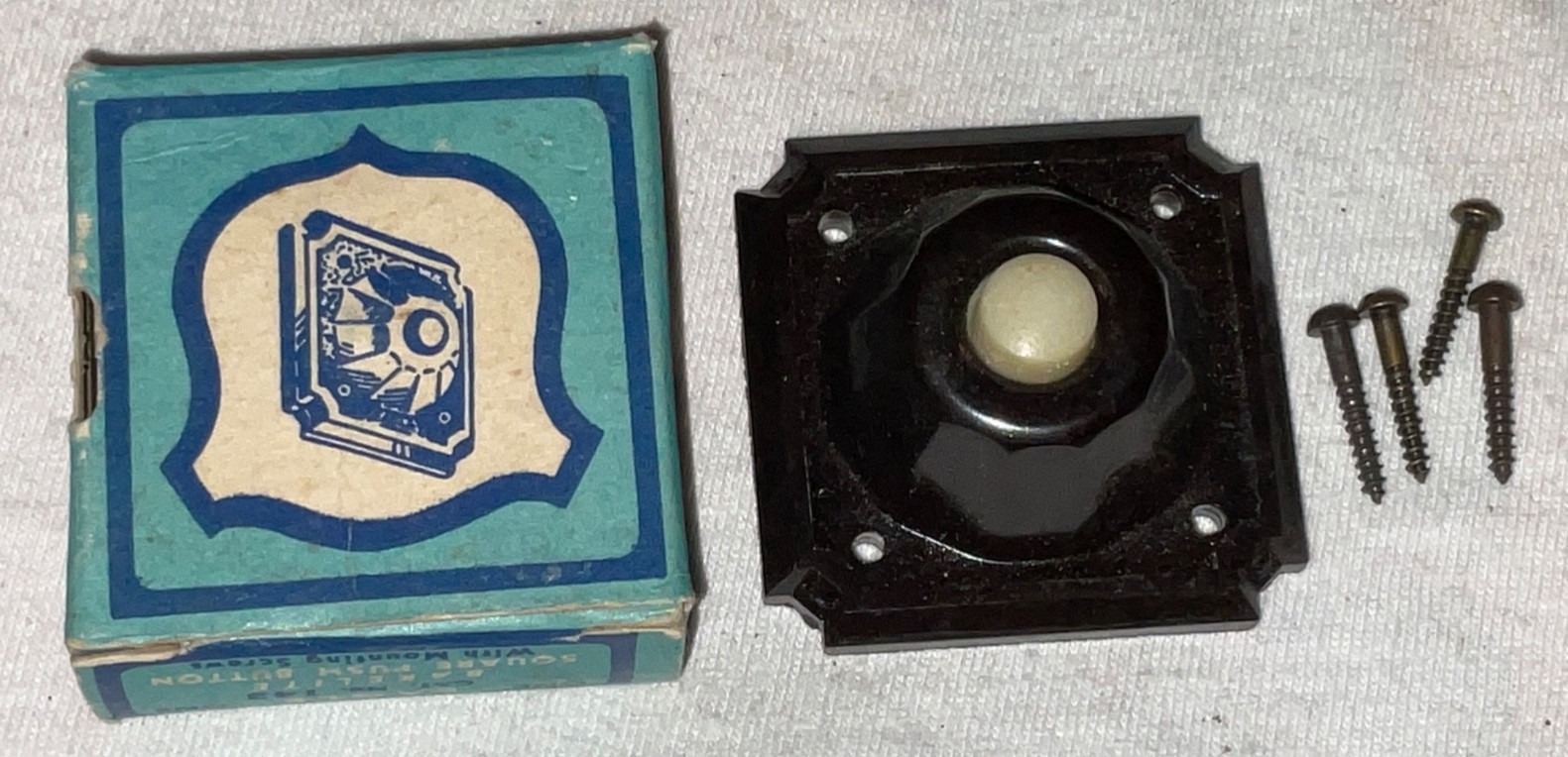 EAGLE No 143 Bakelite Brown Push Button Wired Doorbell New Old Stock ELECTRICAL gallery