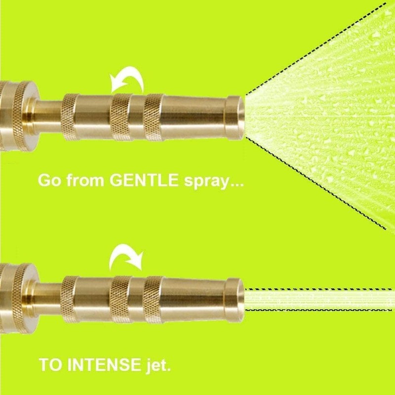 Solid Brass Garden Spray Nozzle 4" Adjustable Twist Water Hose USA Stock 2 PACK gallery