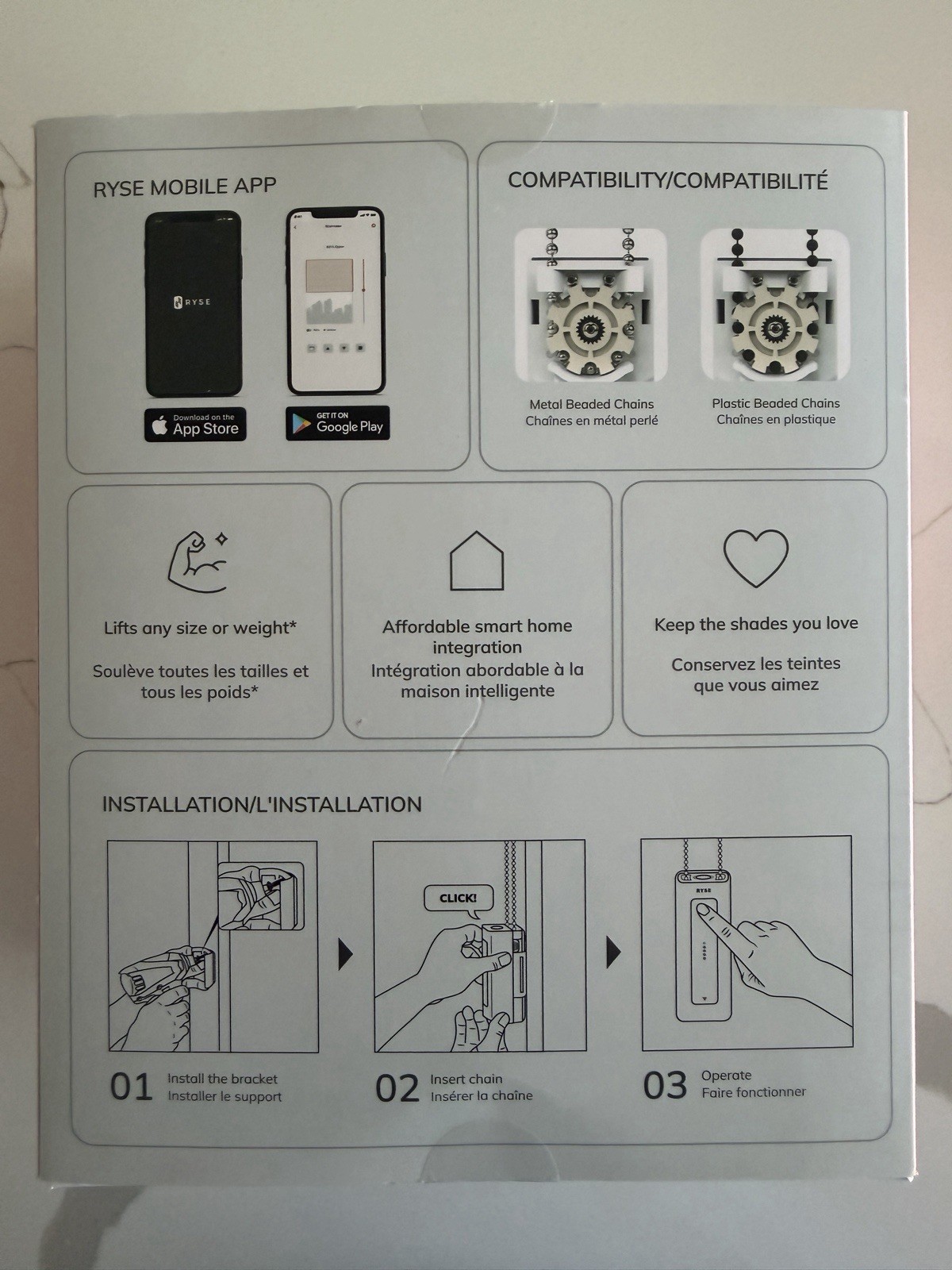 RYSE SmartShade Motorized Roller Shade Controller BatteryPack Smart Home White gallery
