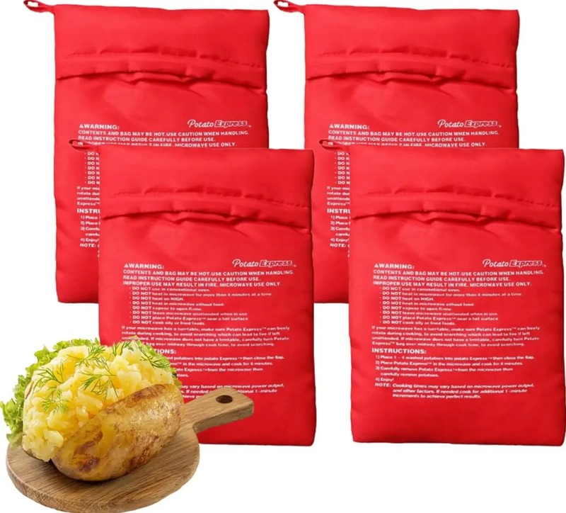 Reusable Microwave Potato Bag Quick Baked Potato Cooker Pouch 4 Minutes gallery