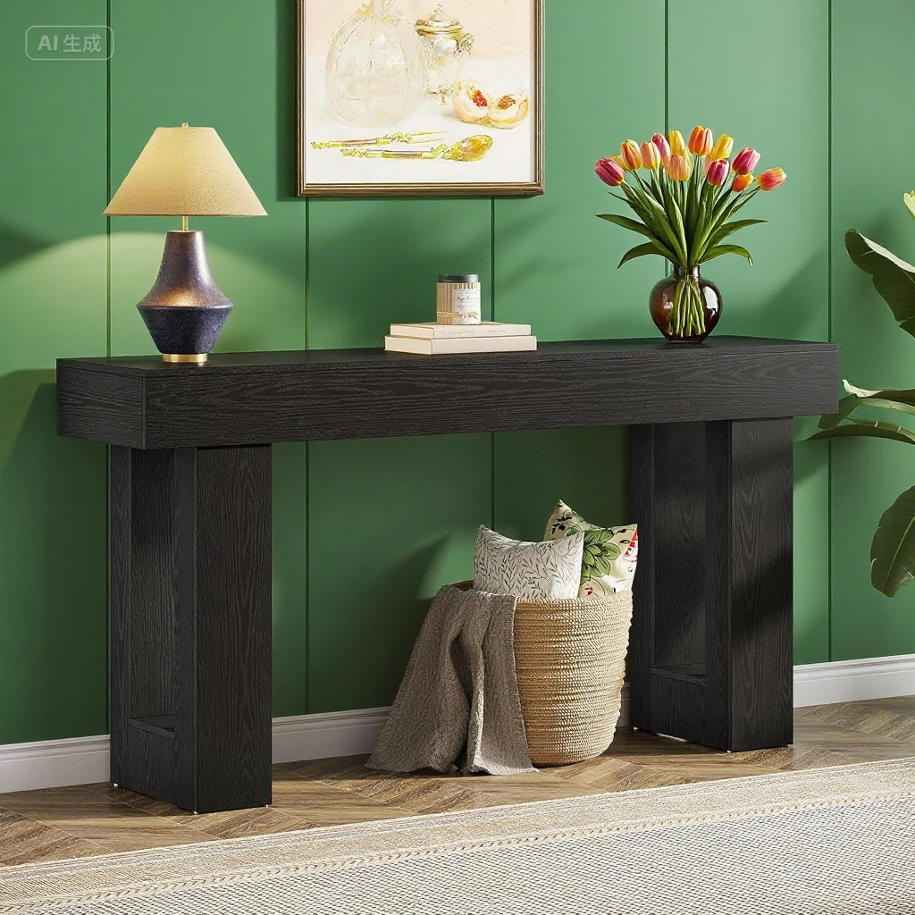 Long Console Table Living Room Table Utilitarian Design for Multiple Home Areas gallery