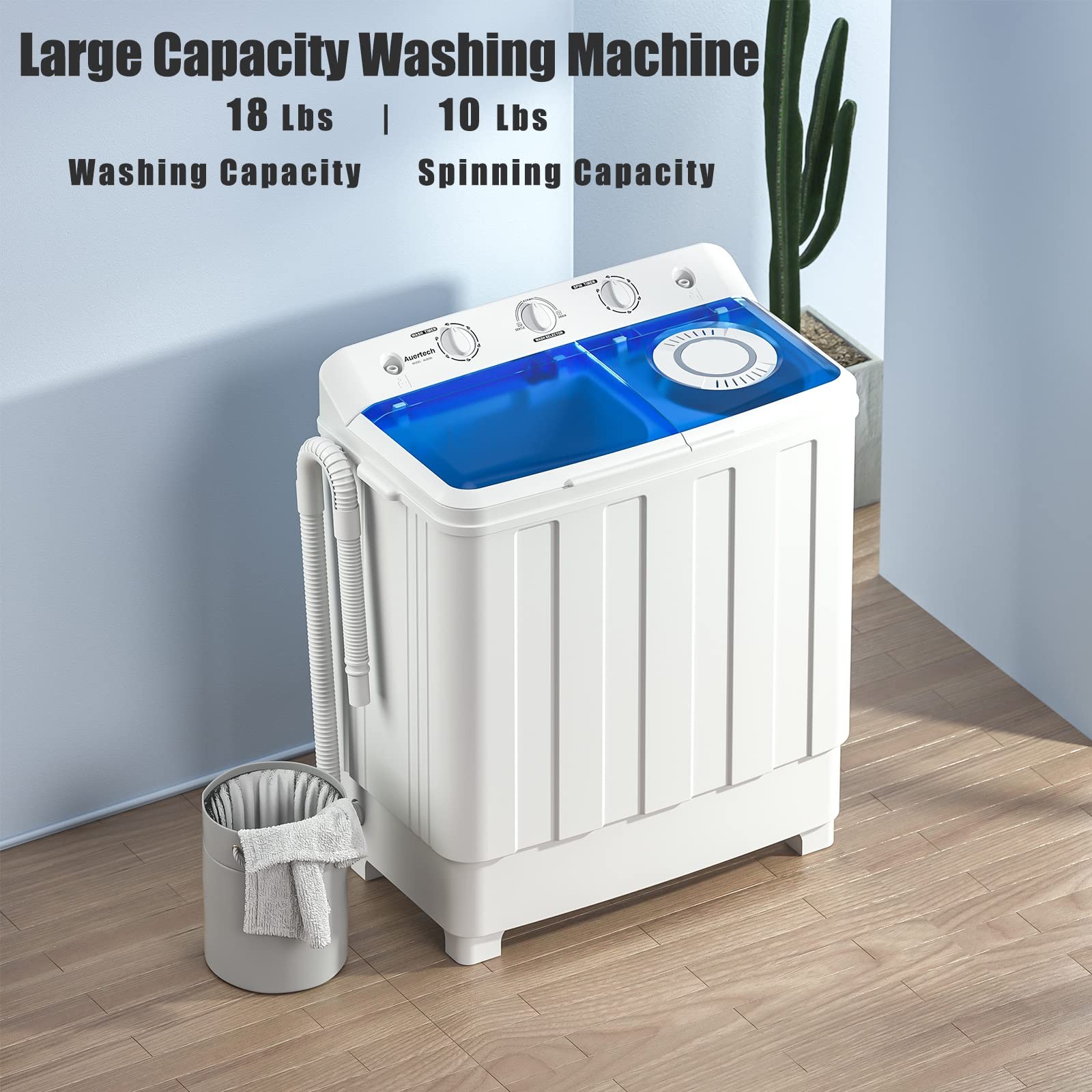 Auertech Portable Washing Machine, 28lbs Twin Tub Washer Mini Compact Machine gallery