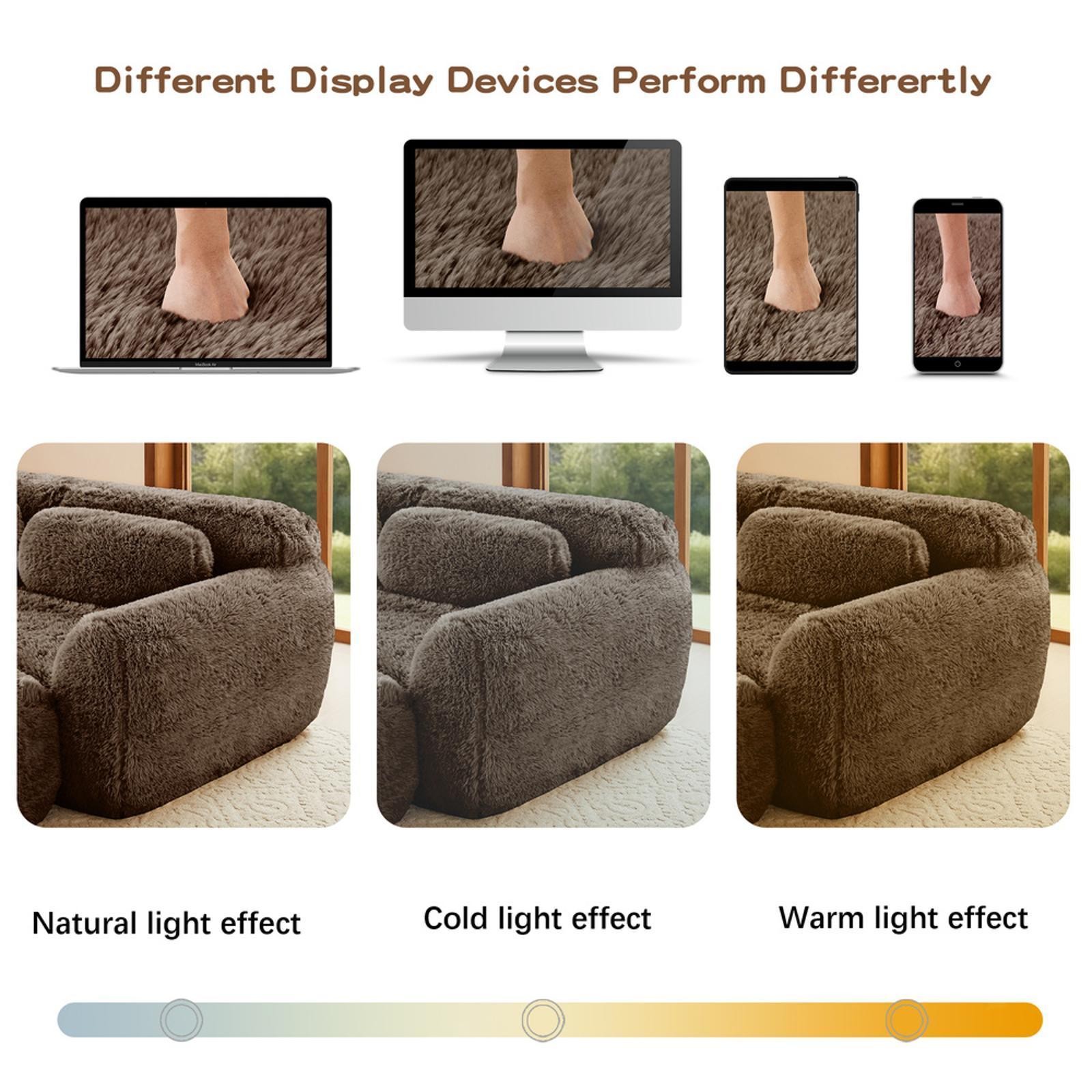 High-Density Sponge Modular Sofa, 2-Seater with Plush Fabric, Non-Slip Base, gallery