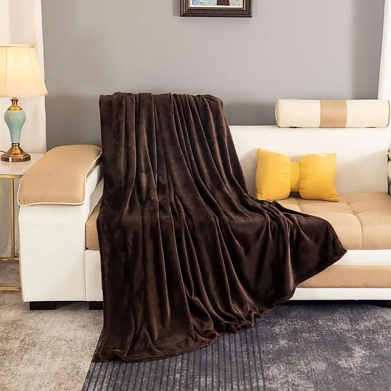 Solid Flannel Throw Plush Cozy Super Soft Bed Blanket: All Sizes Available gallery