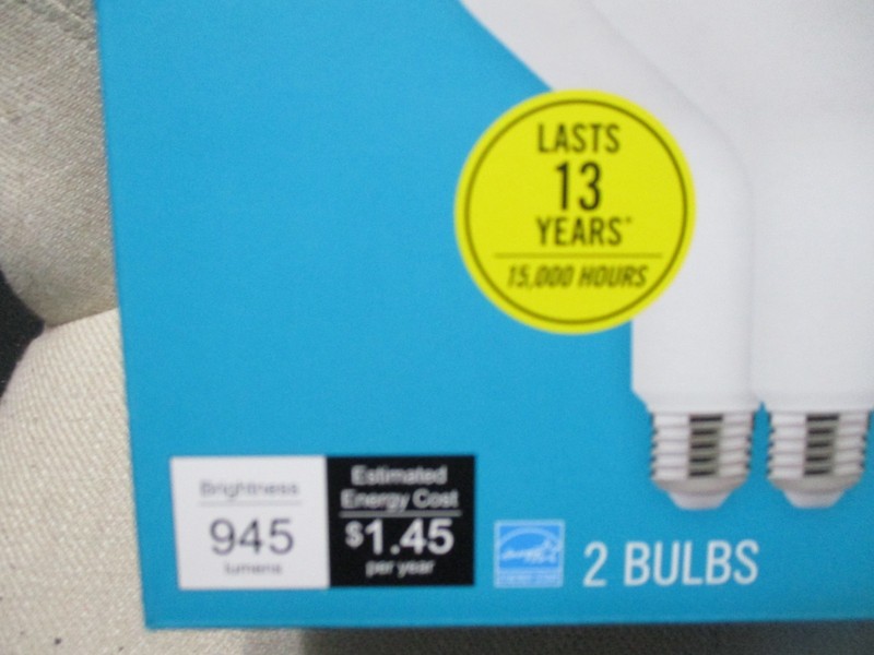 (2-PACK) Ecosmart 75W Equivalent LED Dimmable Bright White BR40 Light Bulbs NEW gallery