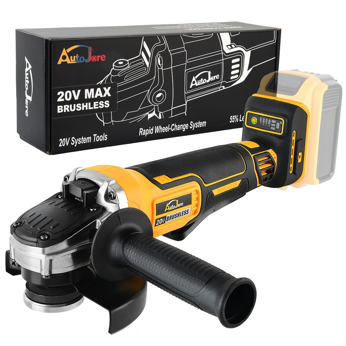 Cordless 4-1/2 Power Angle Grinder for Dewalt 20V Max Battery Brushless 9000 RPM gallery