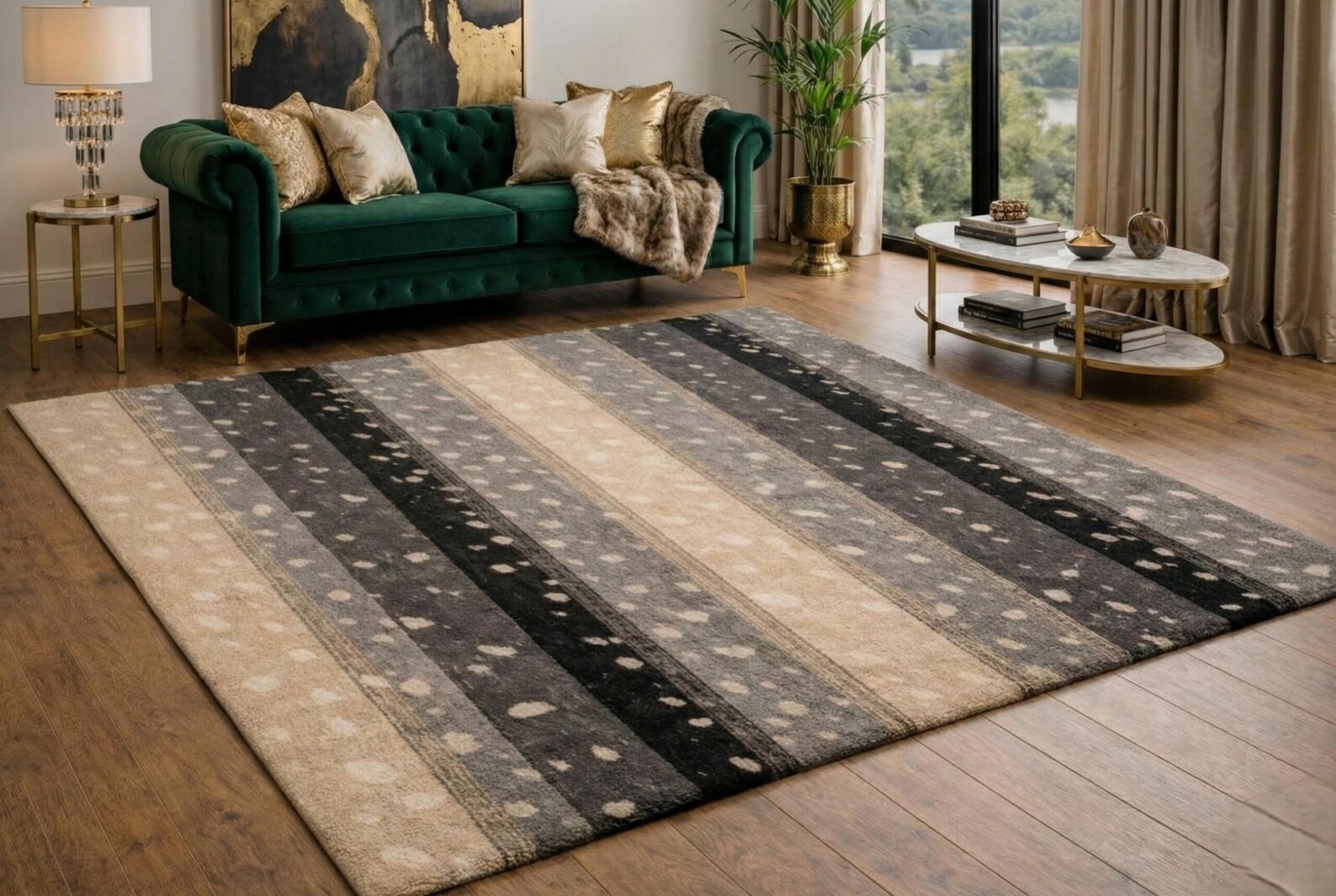 Handmade Rug | Irregular Rug | Wool Rugs | Living Room Rug | Tufted A464 gallery