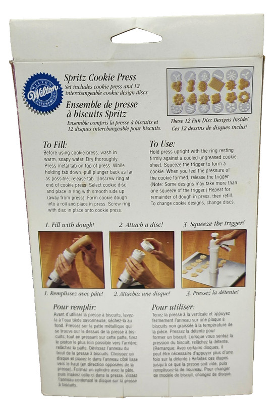 Wilton Spritz Cookie Press Box Set with Cookie 12 Discs Complete Baking Cooking gallery