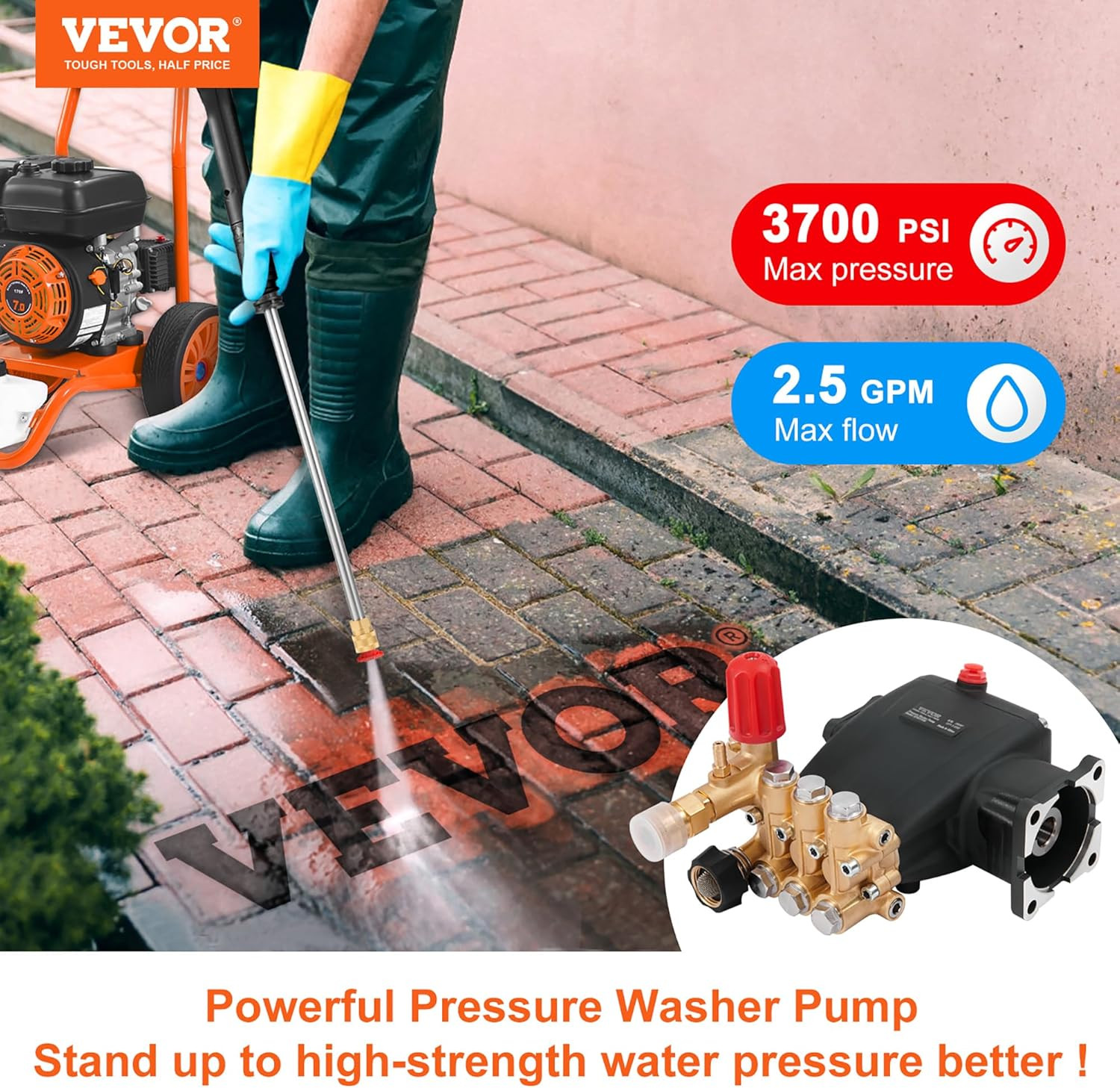 High-Performance 3700 PSI Triplex Pressure Washer Pump Kit + Premium Oil 1L gallery