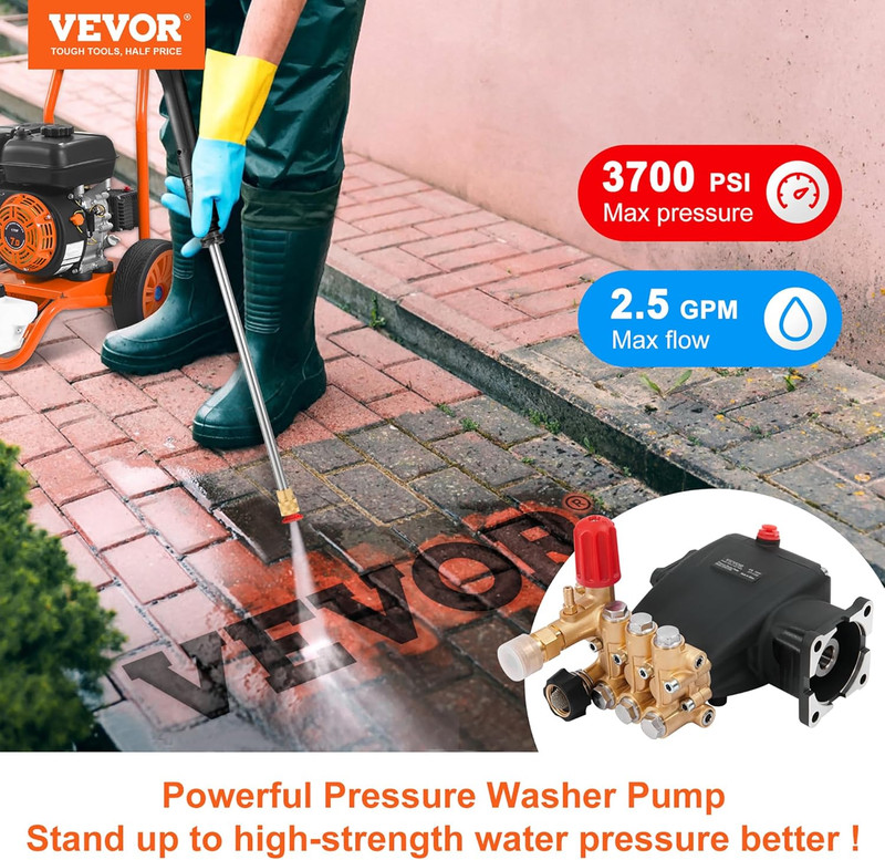 High-Performance 3700 PSI Triplex Pressure Washer Pump Kit + Premium Oil 1L gallery
