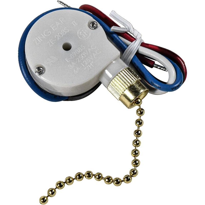 HQRP 3-Speed 4-Wire Ceiling Fan Pull Chain Light Switch 4 Pre-Installed Wires gallery