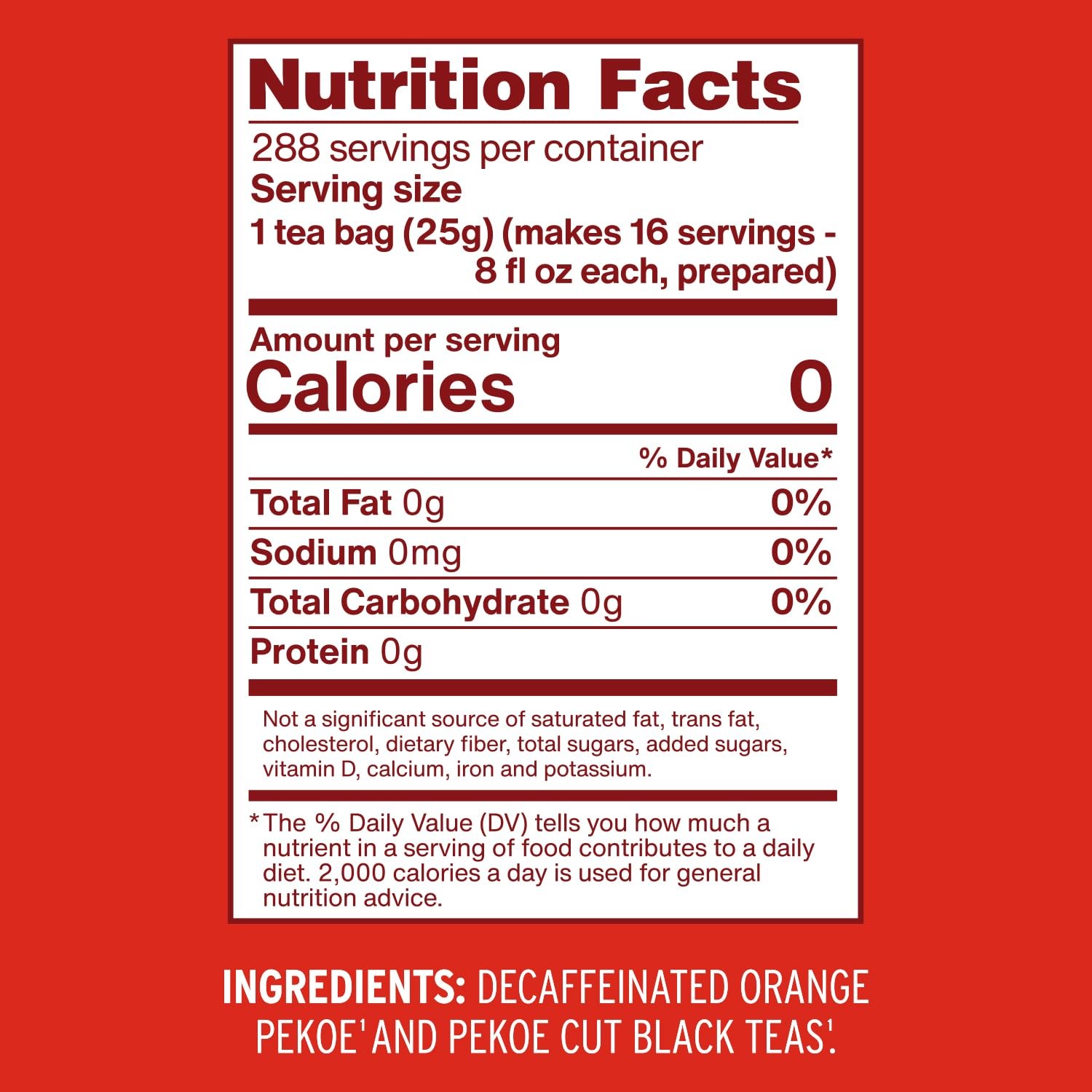 Unsweetened Decaffeinated Iced Tea Bags, Gallon Size, 18ct Box, (Pack of 1) gallery