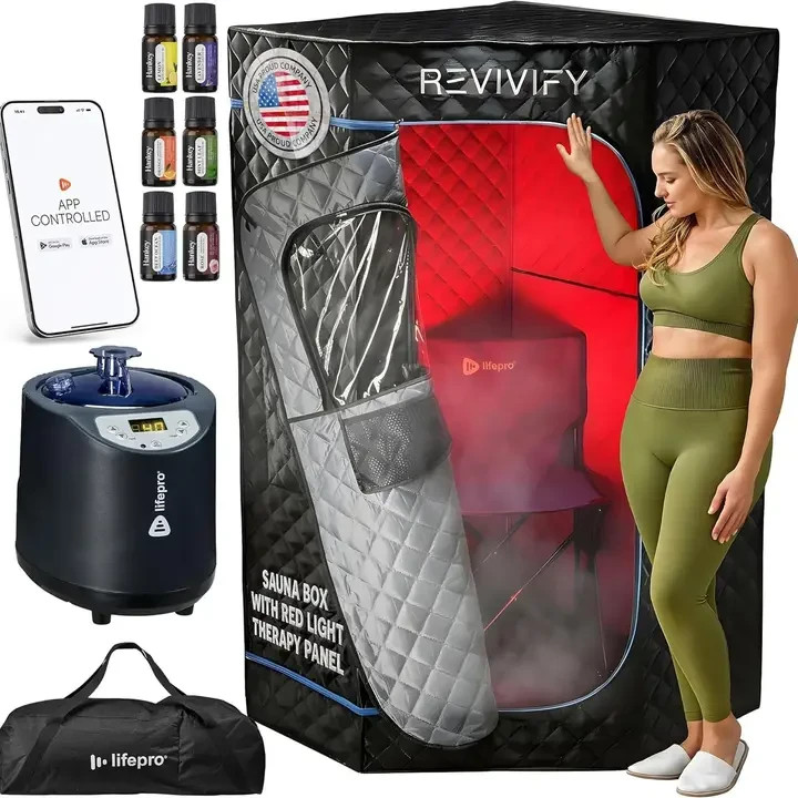 NEW LifePro Portable Infrared Sauna For Home Steam & Redlight gallery
