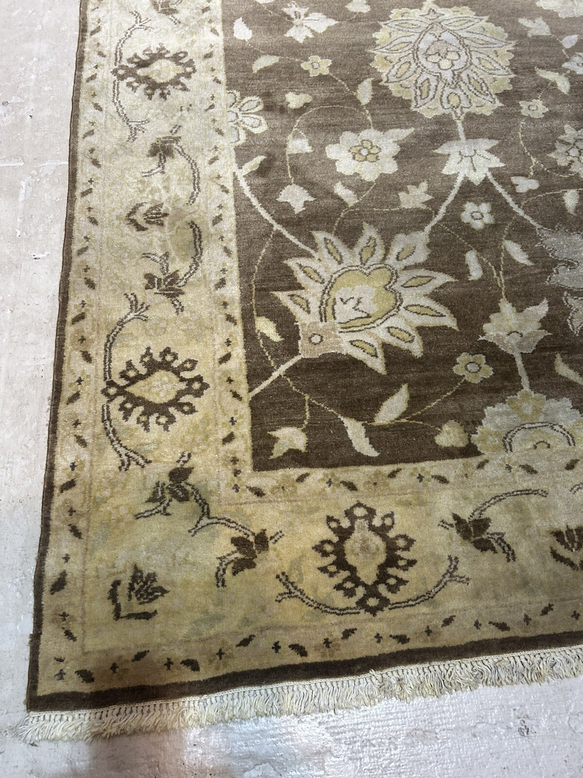 Vegetable Dye Egyptian Rug All Over Floral Handmade Wool USHAK Style Carpet gallery