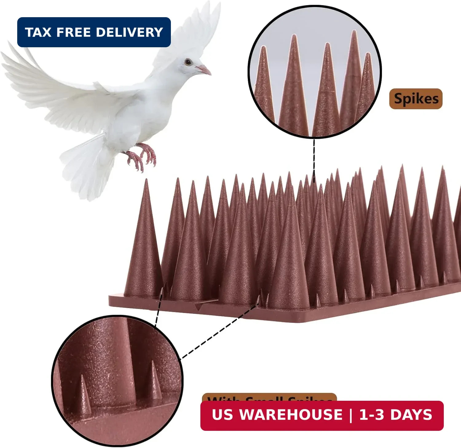 Bird Spikes, 20 Packs Bird Deterrent, Raccoon and Squirrel Deterrent, for Outdoo gallery