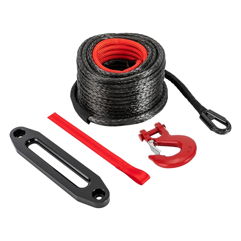 23809lb 92ft 1/2" Synthetic Winch Cable Winch Rope W/ Hook fit Atv, Suv gallery