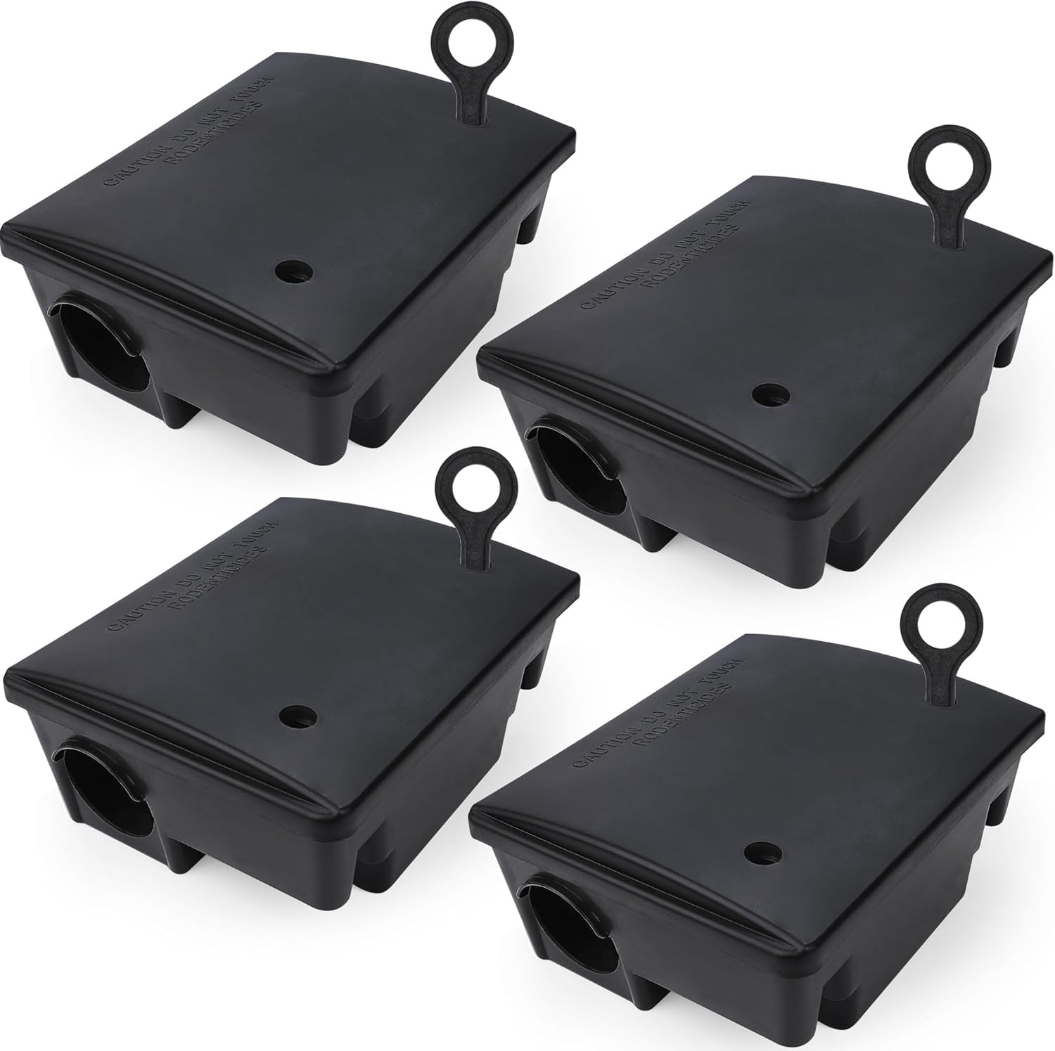 Rat Bait Stations 4 Pack - Mouse Bait Station with Key-Locking Box Child & Pet-S gallery