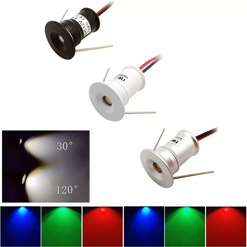 RGB Small Spot Light 1W Mini LED Spotlight 12V Dimmable 15mm Recessed Downlight gallery