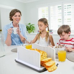 Professional Bread Slicer with Adjustable Guide, Foldable Cutter for Homemade Lo
