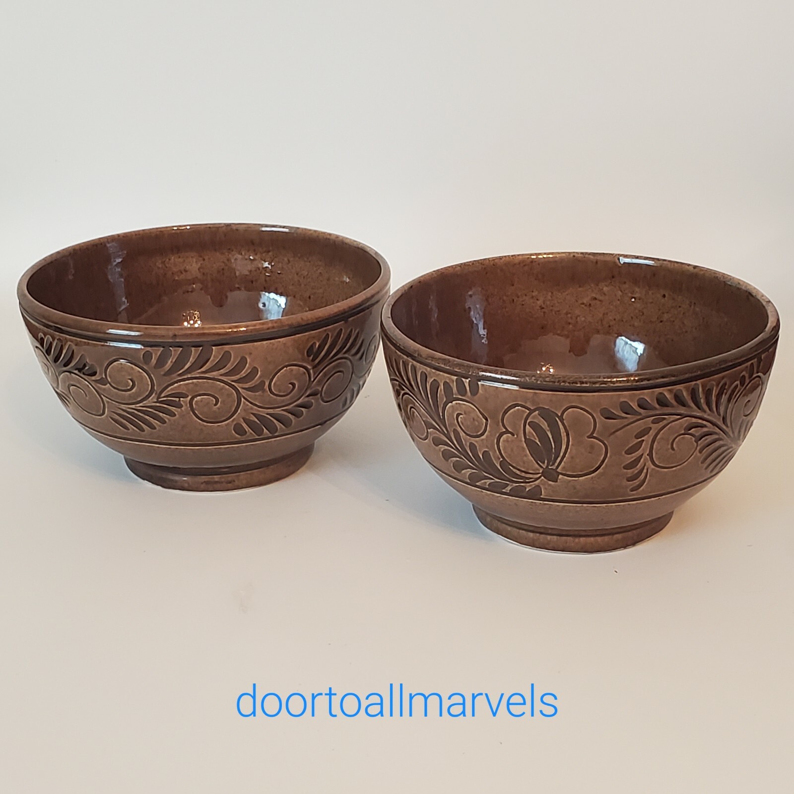 Hand Made Pottery Planter Signed VTG Transylvania Brown (2) gallery