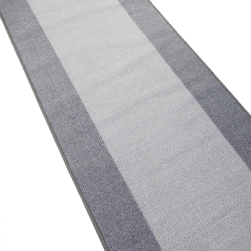 Custom Size Anti Slip Backing Gray Bordered Design Runner Rug Carpet 25" Wide gallery