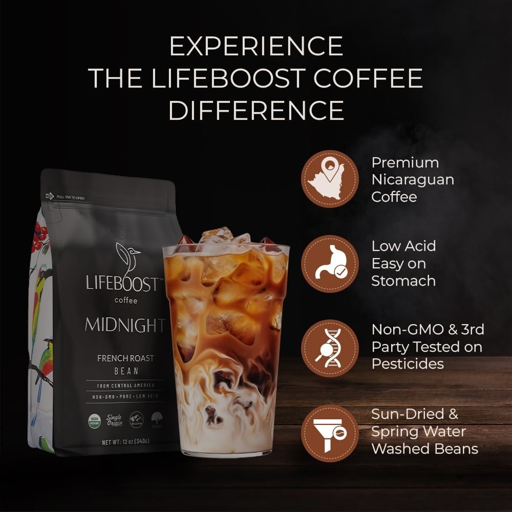 Lifeboost Coffee Midnight French Roast Bean - New ☕ gallery