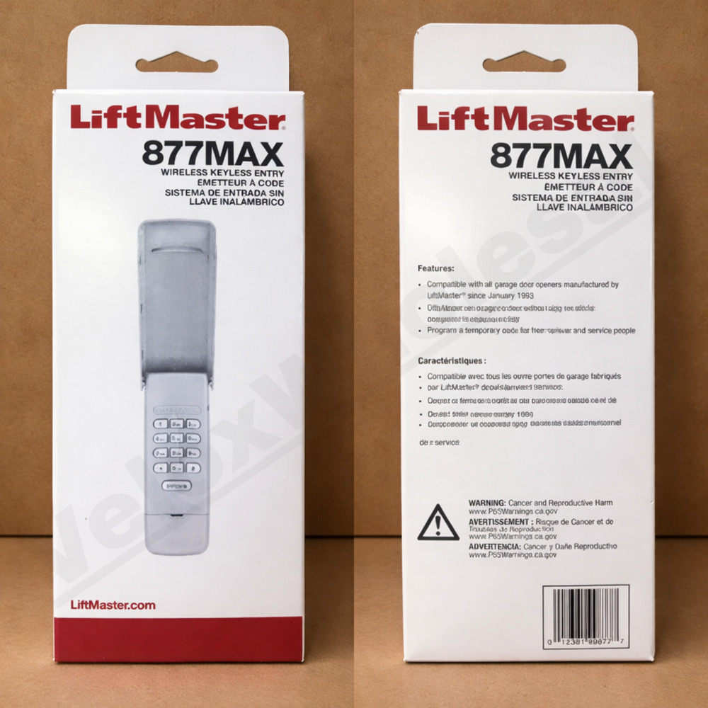 Liftmaster 877MAX Universal Keyless Wireless Entry Keypad - FREE SHIPPING
