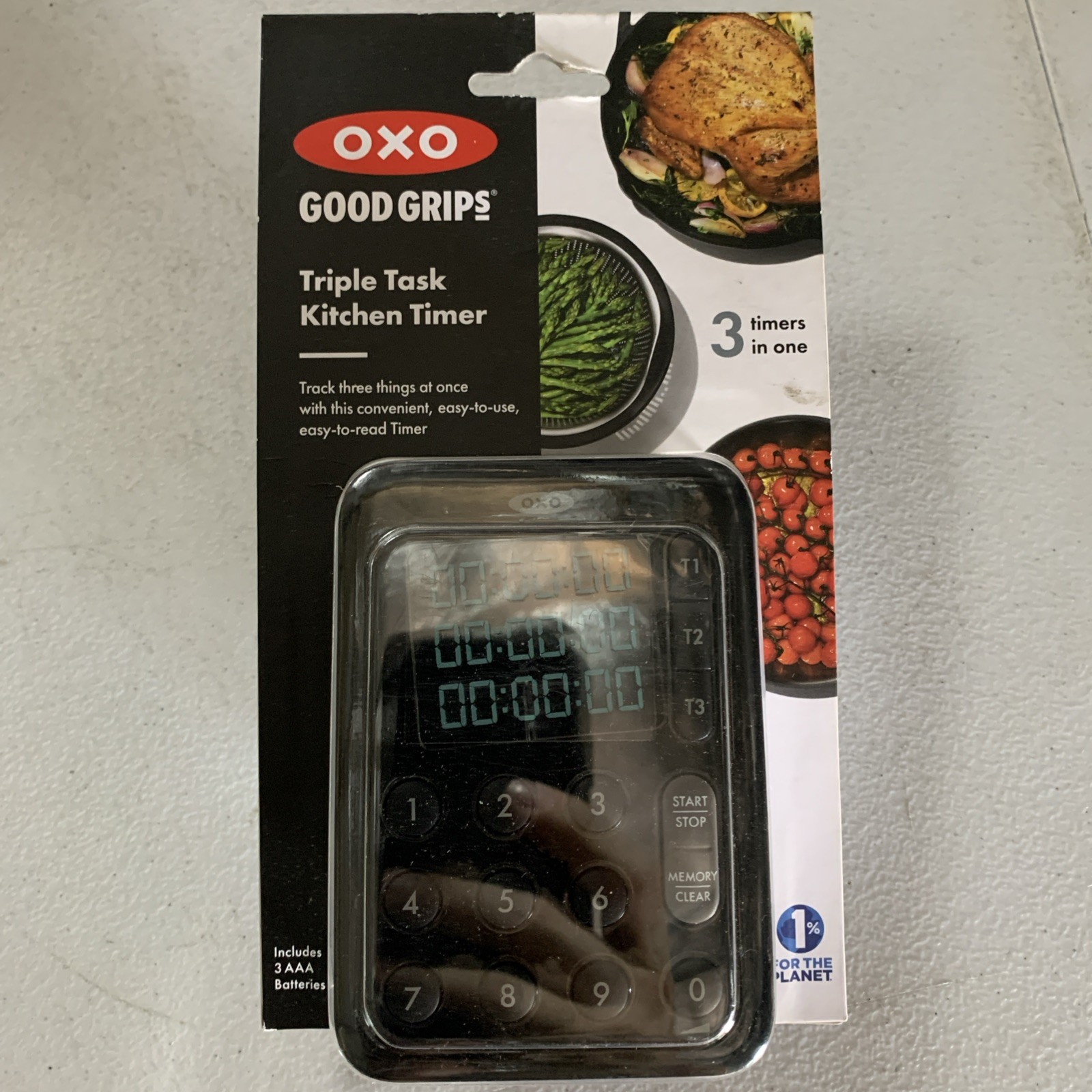 OXO Good Grips Digital Triple Kitchen Timer - Black BSCS gallery