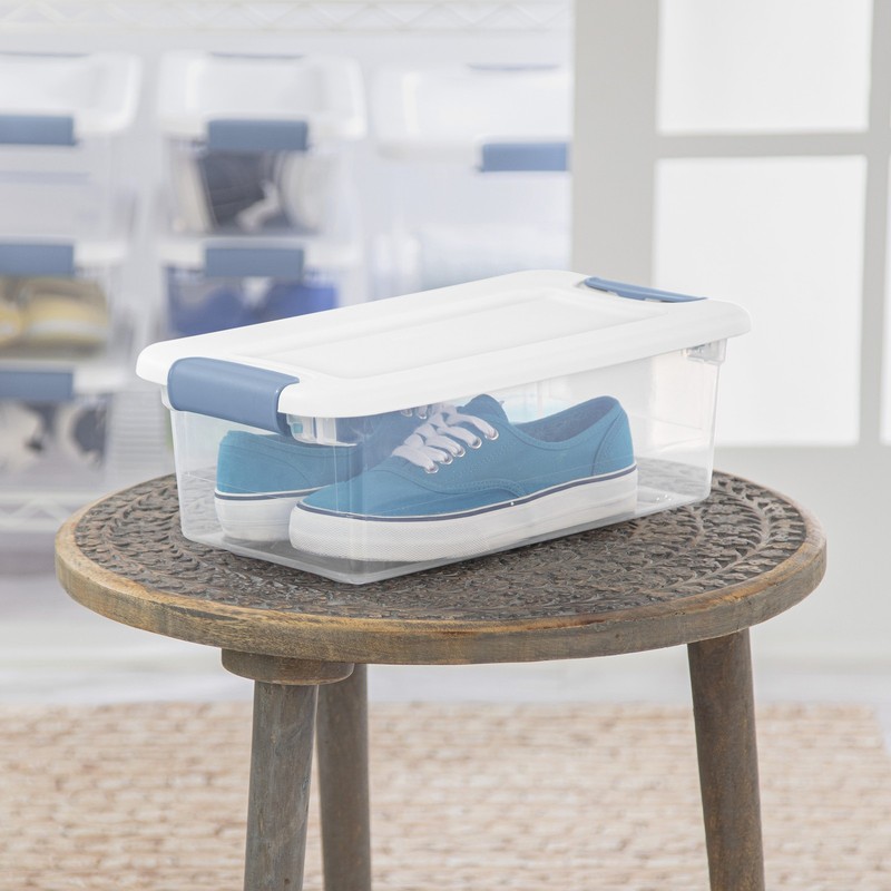 Sterilite 6 Qt. Plastic Stackable Storage Box with Latching Lid, Clear (12 Pack) gallery