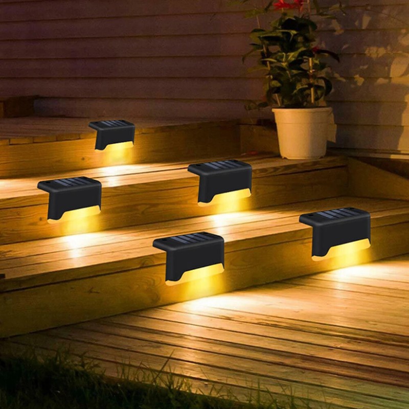 Outdoor Solar LED Deck Lights Path Garden Patio Pathway Stairs Step Fence Lamp gallery