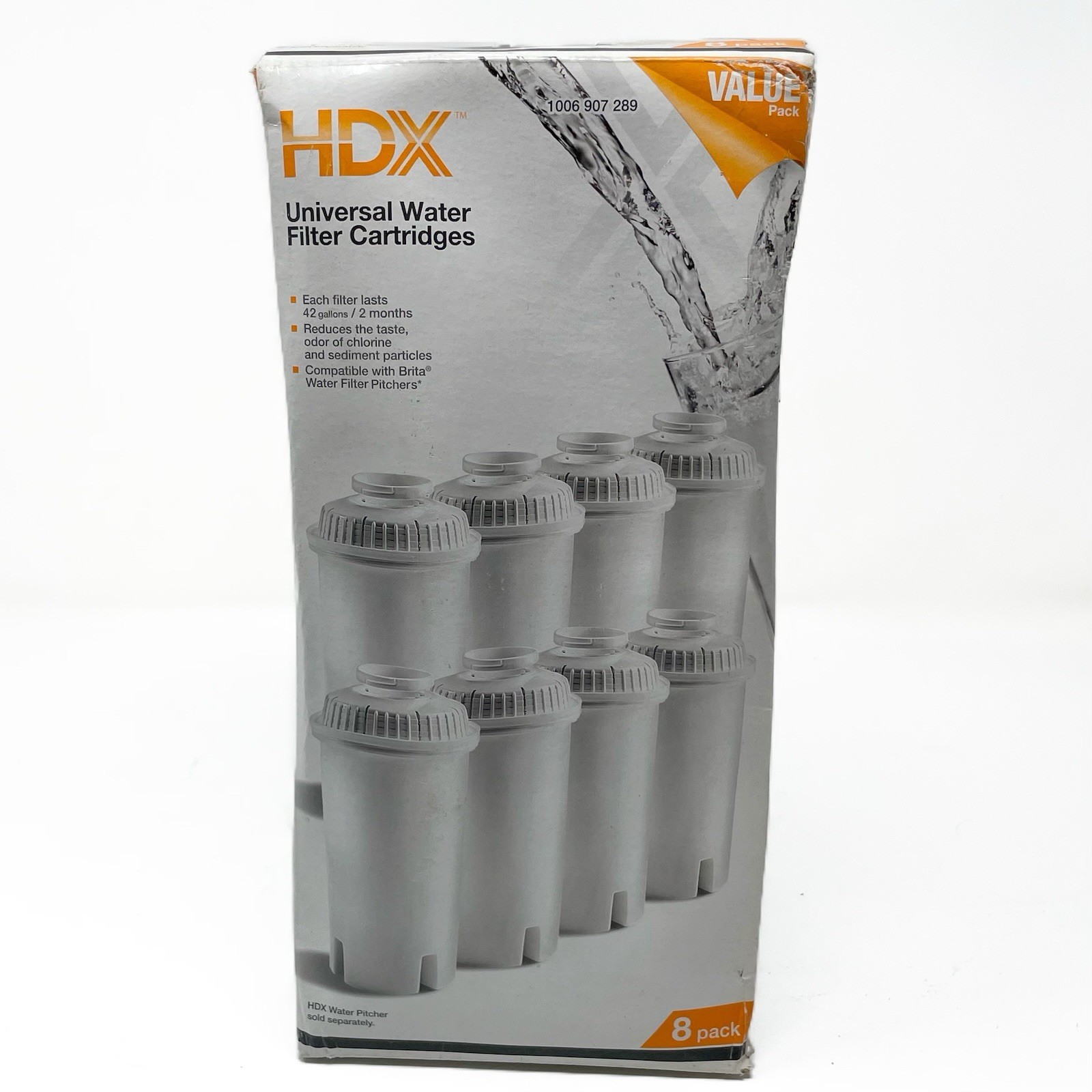 HDX Water Pitcher Replacement Water Filter Cartridges, BPA Free (8-Pack) gallery
