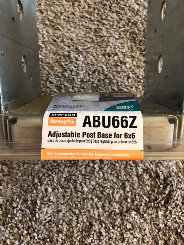 adjustable post base for 6x6. There are three of them. gallery