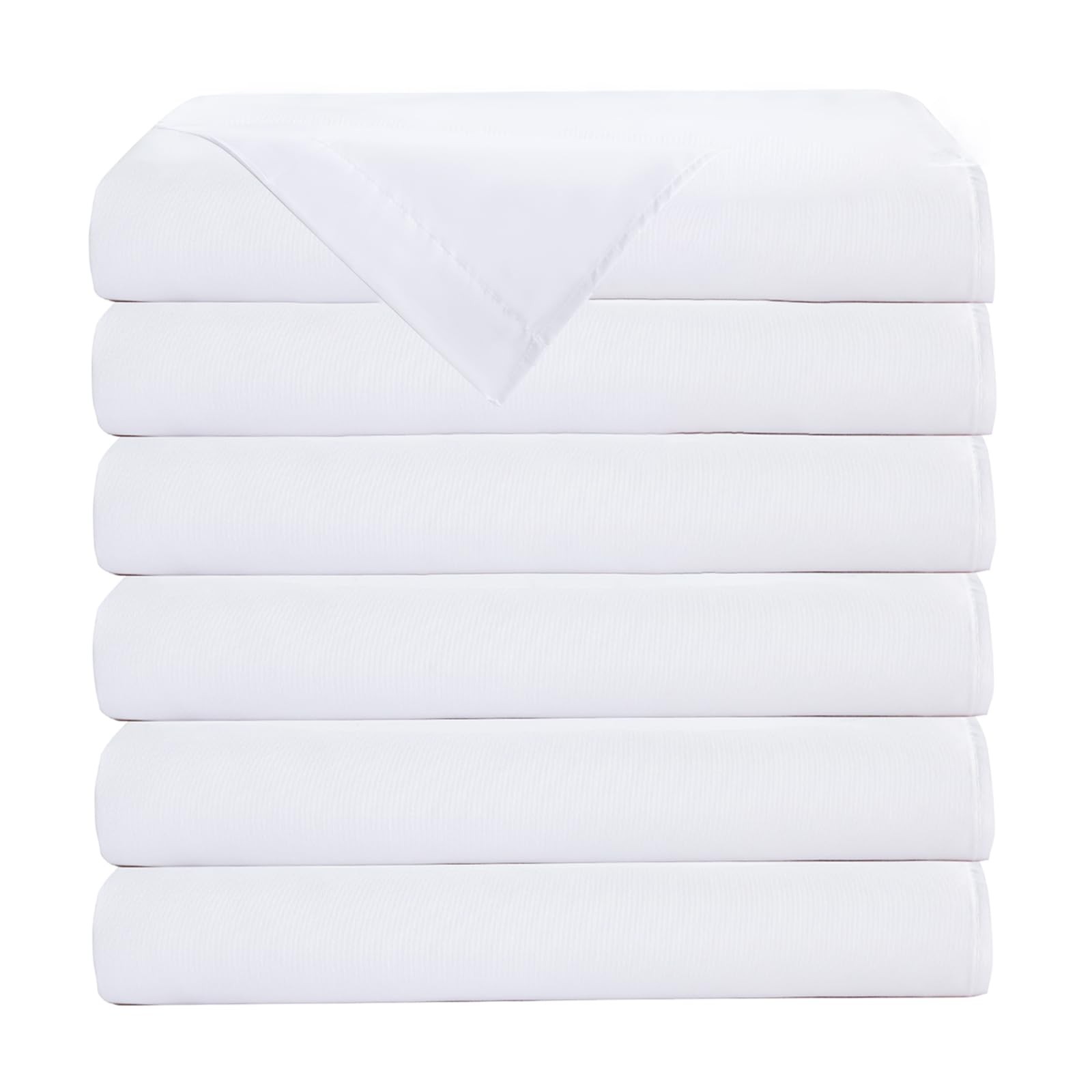 Full Flat Sheets 6 Pack White Microfiber Top Bed Sheet 81x96 inch Bulk gallery