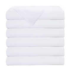 Full Flat Sheets 6 Pack White Microfiber Top Bed Sheet 81×96 inch Bulk