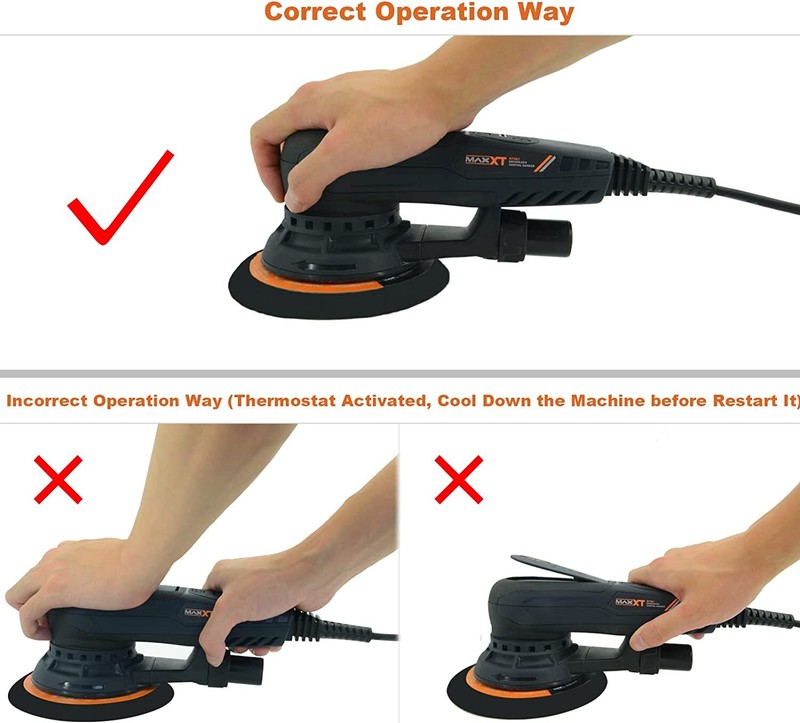 MAXXT Brushless Random Orbital Sander 350W Variable Speed 150mm (6") 5.0MM Orbit gallery