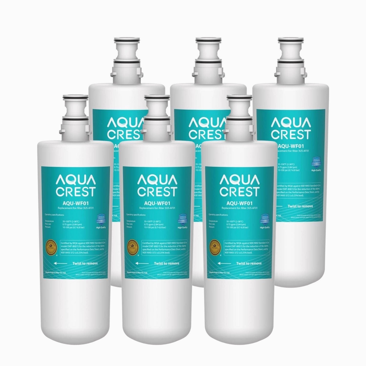 AQUA CREST Under Sink Water Filter, 3US-PF01, Replacement for 3US-MAX-F01H(6) gallery