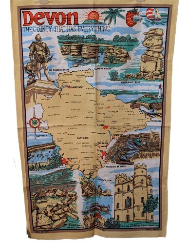 Devon The County That Has Everything Causeway Tea Towel Cotton Made In UK 29x19 gallery