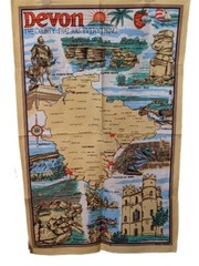Devon The County That Has Everything Causeway Tea Towel Cotton Made In UK 29×19
