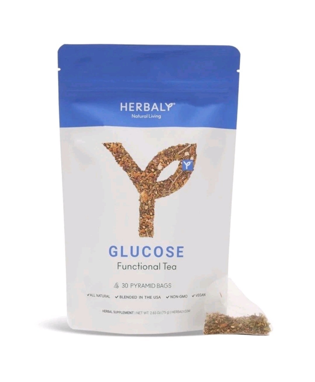 Herbaly Glucose Functional Tea Organic Blood Sugar Wellness, 30 Bags gallery