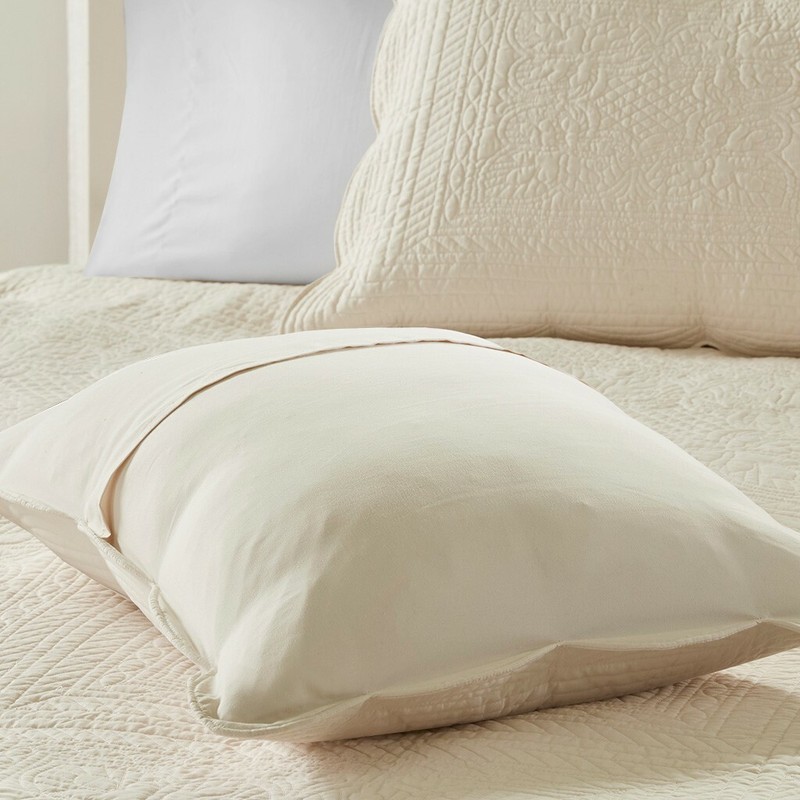 IVORY MATELASSE 3pc Full Queen COVERLET SET : FARMHOUSE COTTAGE QUILT CREAM TILE gallery